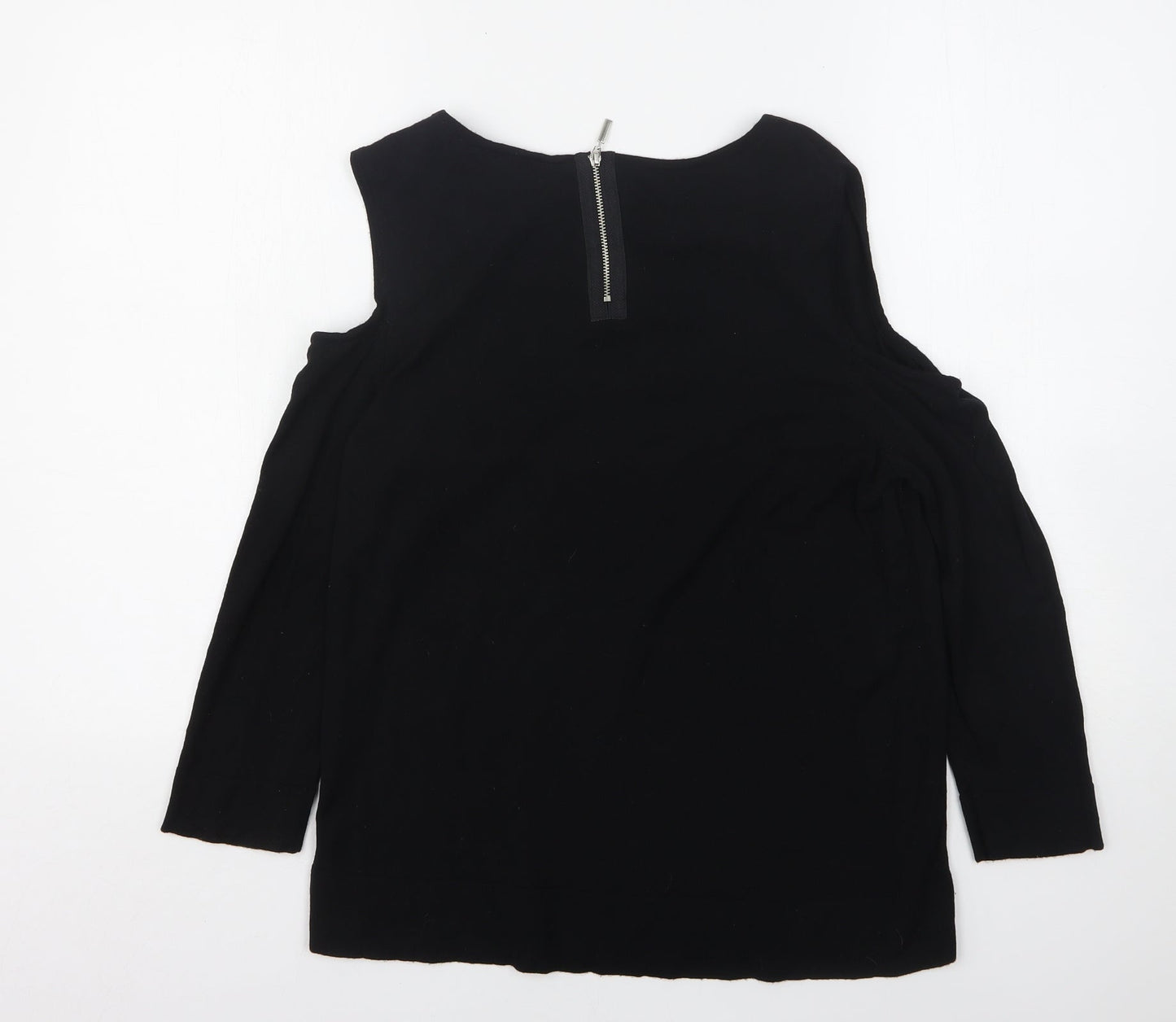 Wallis Womens Black Round Neck  Polyester Pullover Jumper Size M