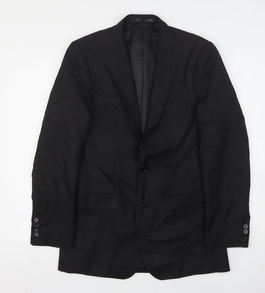 Cedar Wood State Mens Black  Polyester Jacket Suit Jacket Size 36