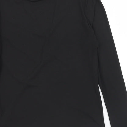 H&M Womens Black  Polyester Basic T-Shirt Size L Mock Neck