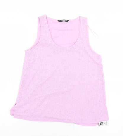 Dunnes Womens Purple  Polyester Basic Tank Size S Scoop Neck