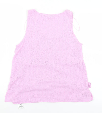 Dunnes Womens Purple  Polyester Basic Tank Size S Scoop Neck