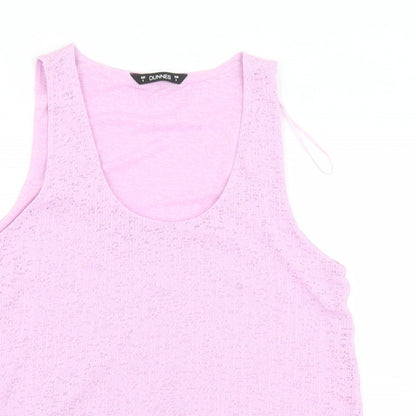 Dunnes Womens Purple  Polyester Basic Tank Size S Scoop Neck