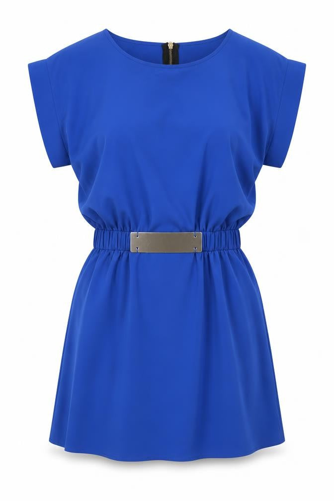 Madam Rage Womens Blue  Polyester Mini  Size 12  Round Neck Zip