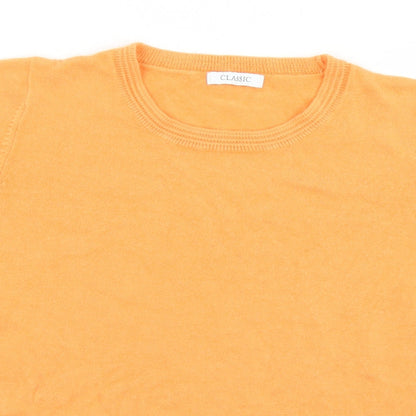 Preloved Classic Womens Orange Round Neck  Acrylic Pullover Jumper Size S   - S/M - Detail