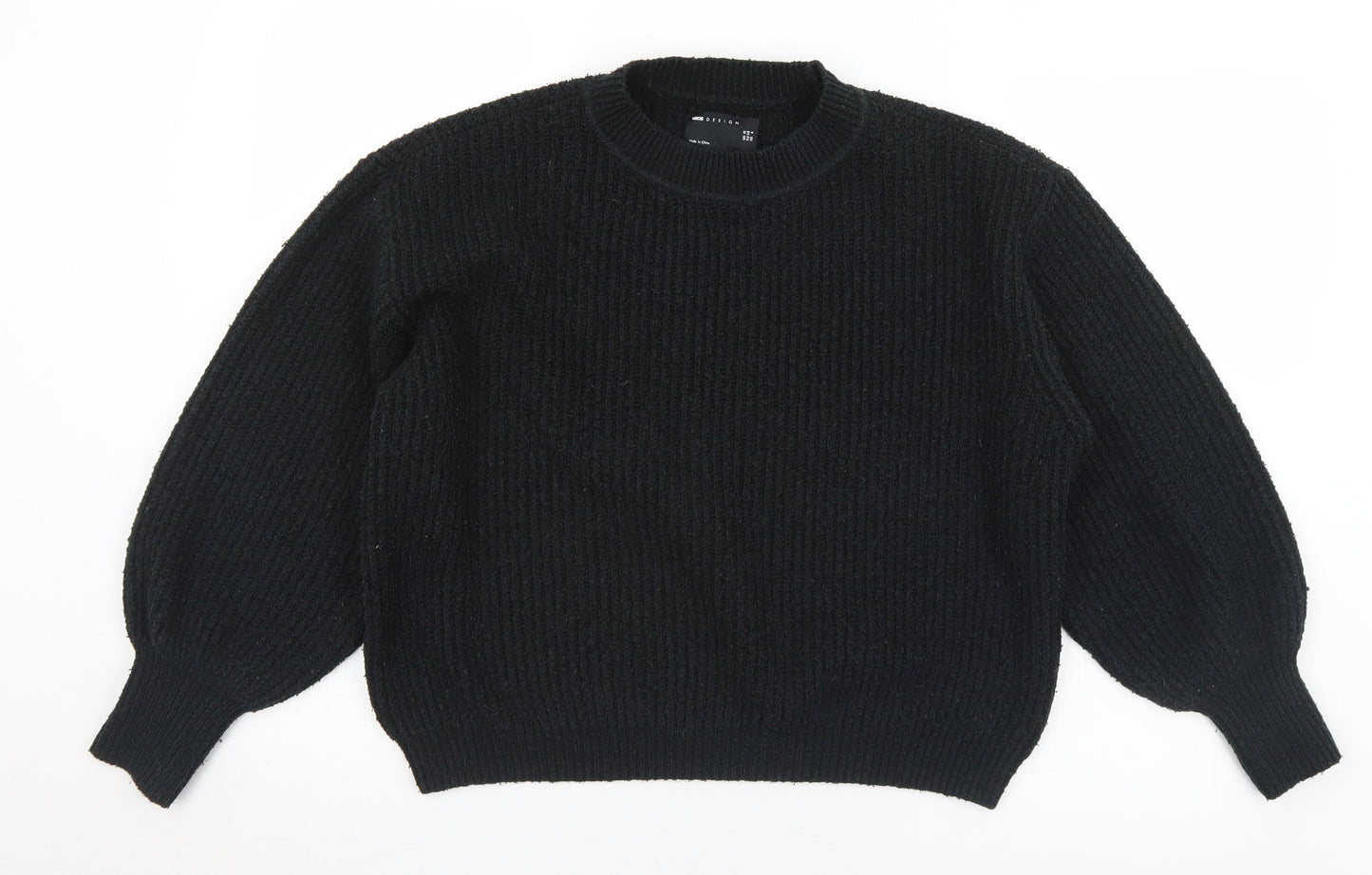ASOS Womens Black Mock Neck  Acrylic Pullover Jumper Size 10