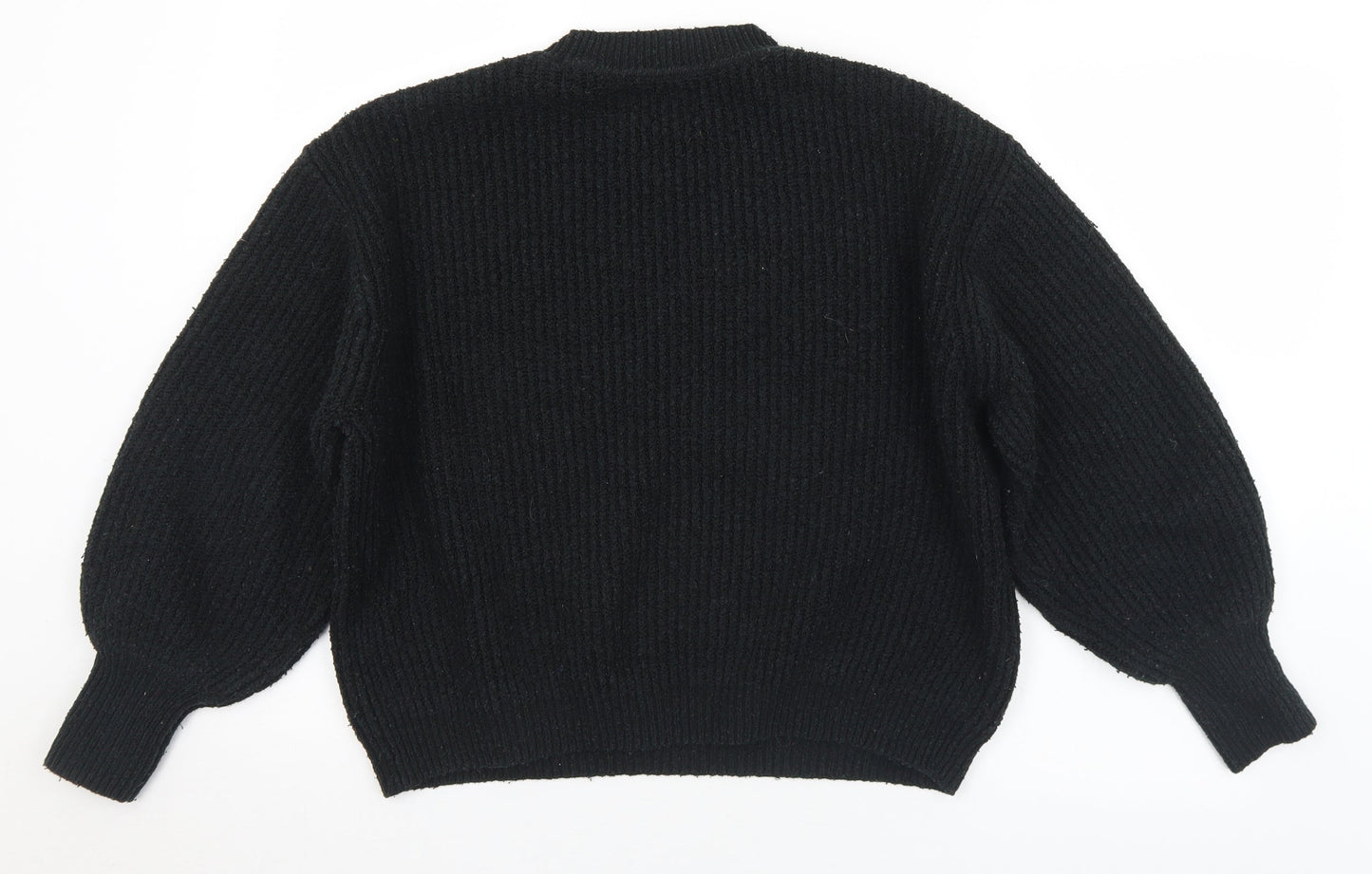 ASOS Womens Black Mock Neck  Acrylic Pullover Jumper Size 10