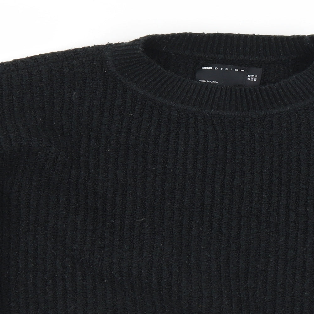 ASOS Womens Black Mock Neck  Acrylic Pullover Jumper Size 10