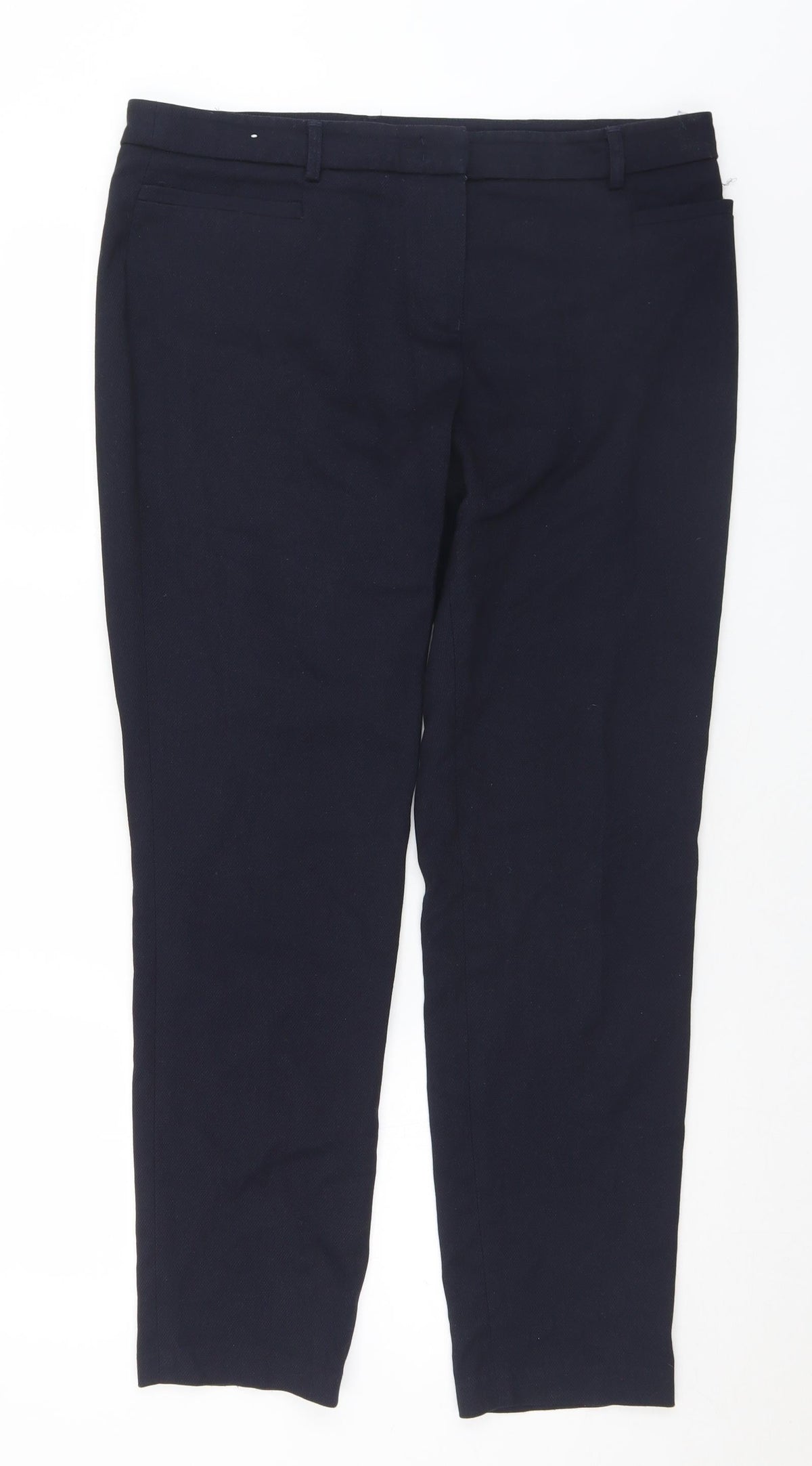 NEXT Womens Blue  Polyester Trousers  Size 14 L28 in Regular Hook & Eye