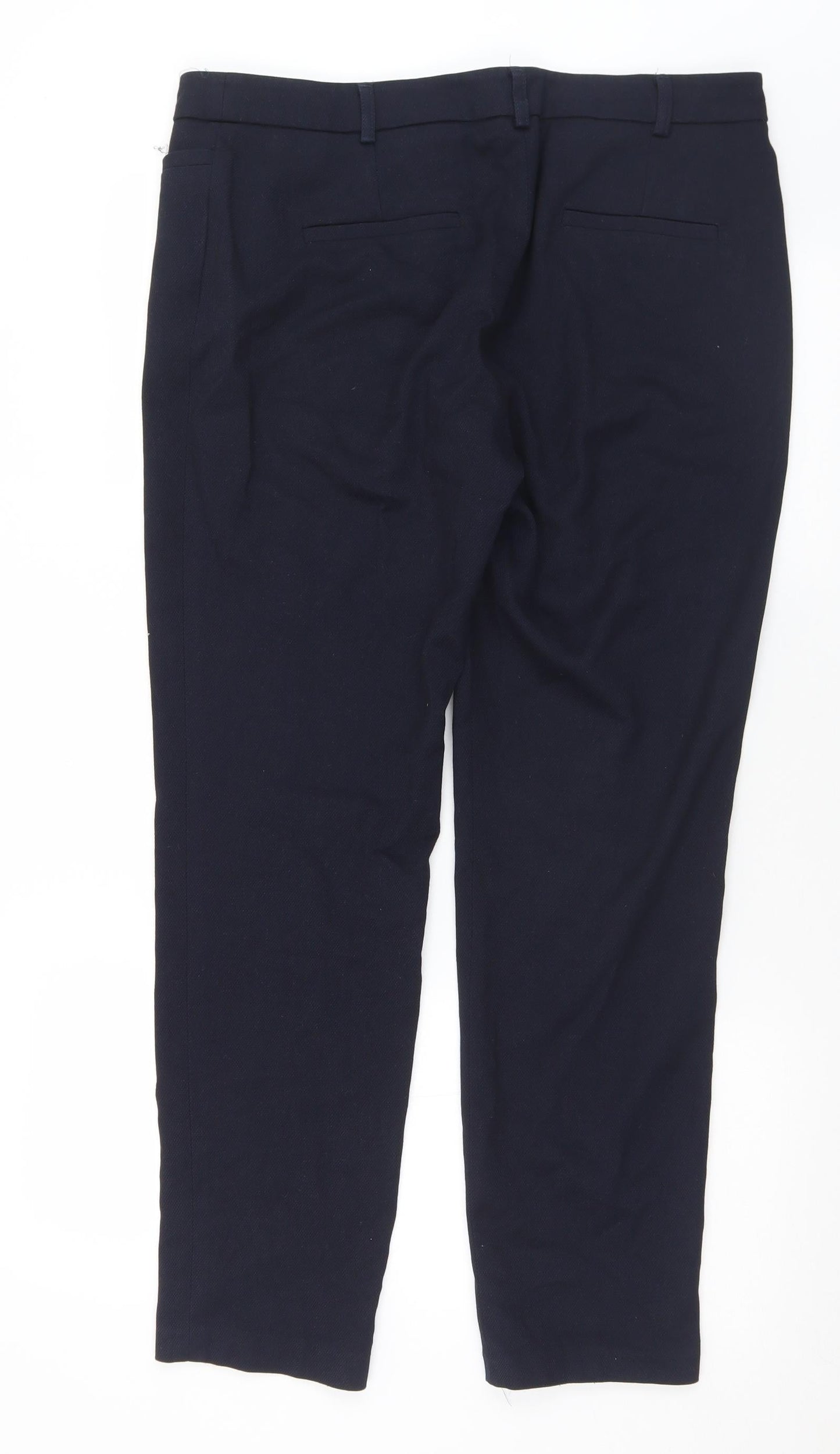 NEXT Womens Blue  Polyester Trousers  Size 14 L28 in Regular Hook & Eye
