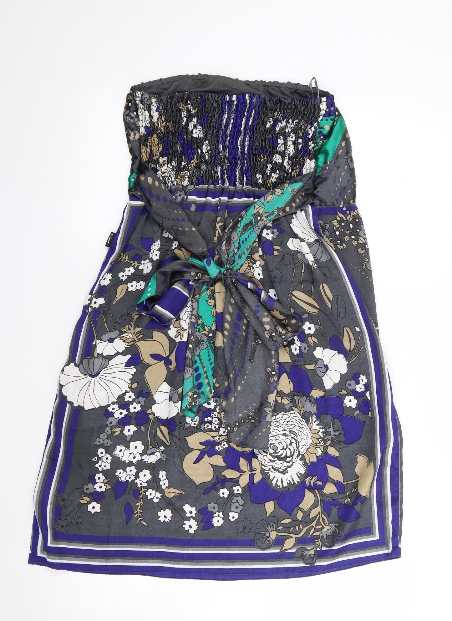 DEPT Womens Multicoloured Floral Polyester Mini  Size M  Boat Neck Pullover