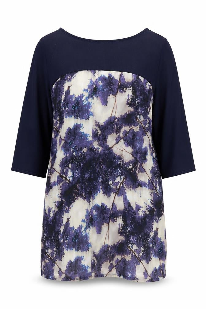 Principles Womens Blue Floral Polyester Shift  Size 16  Round Neck Pullover