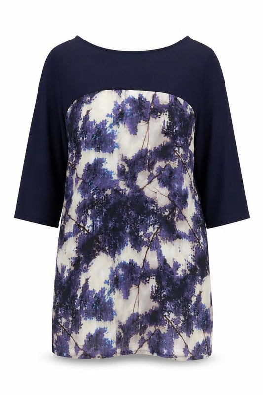 Principles Womens Blue Floral Polyester Shift  Size 16  Round Neck Pullover