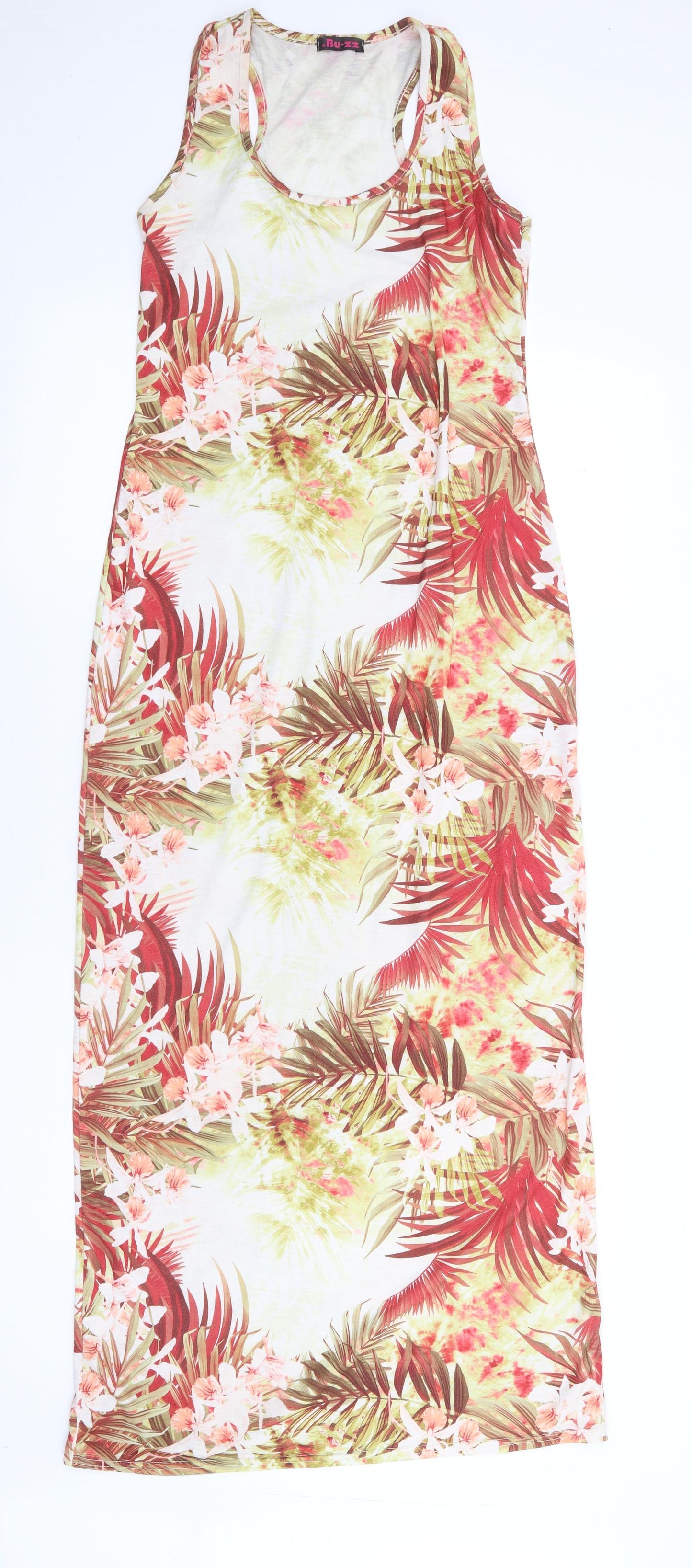 Bu-zz Womens Multicoloured Floral Polyester Maxi  Size S  Round Neck Pullover