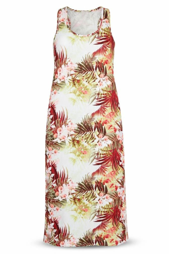 Bu-zz Womens Multicoloured Floral Polyester Maxi  Size S  Round Neck Pullover