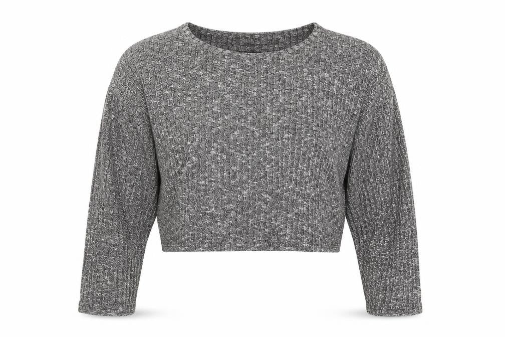 Topshop Womens Grey  Polyester Jersey T-Shirt Size 8 Round Neck