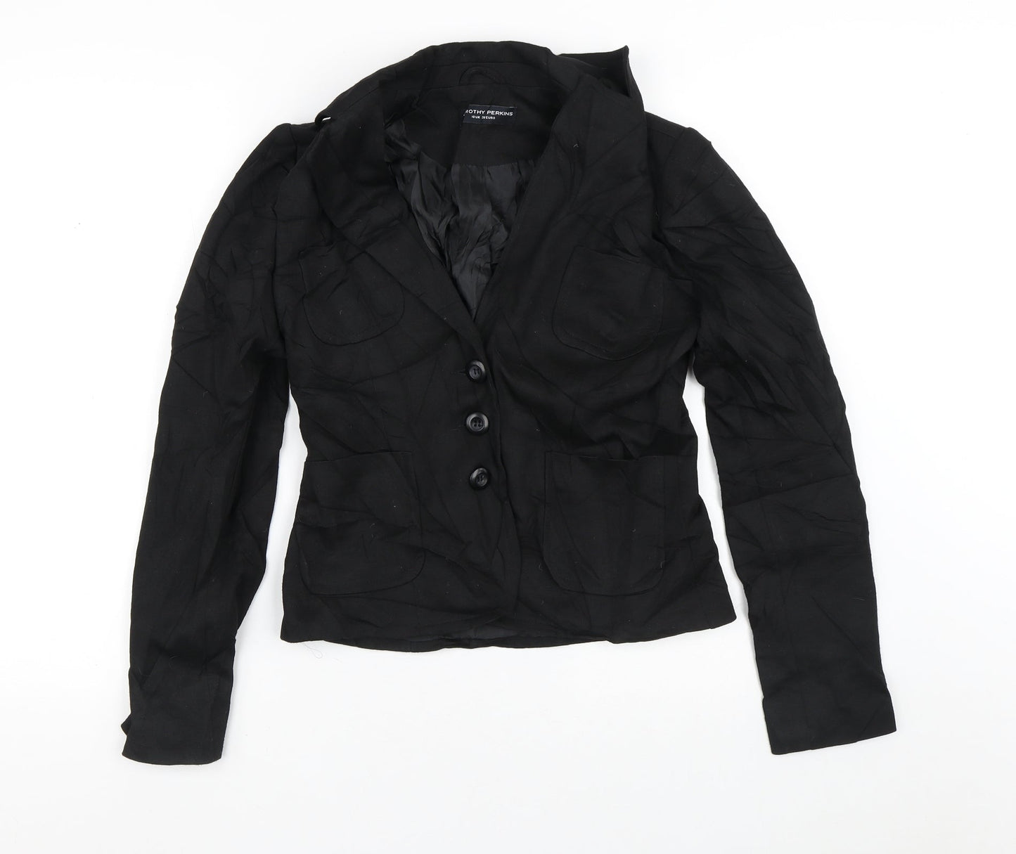 Dorothy Perkins Womens Black   Jacket Blazer Size 10  Button
