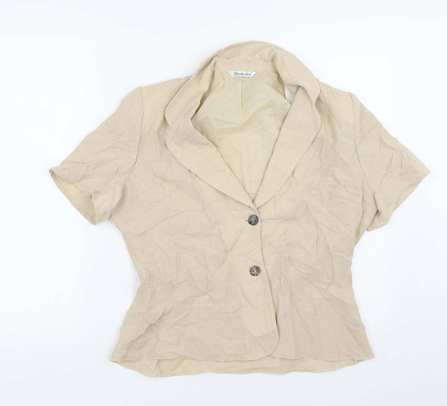 Berkertex Womens Beige   Jacket Blazer Size 14  Button