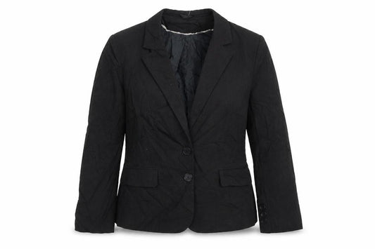 Preworn Womens Black Striped  Jacket Blazer Size 12