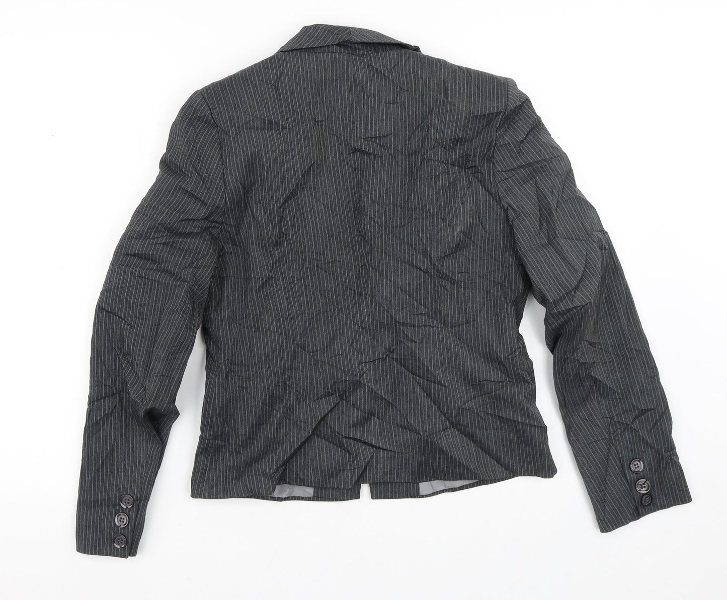 Debenhams Womens Grey Striped  Jacket Blazer Size 10
