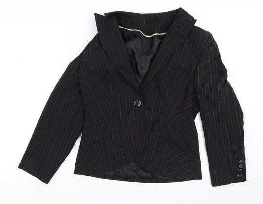 Dorothy Perkins Womens Black Striped  Jacket Blazer Size 12