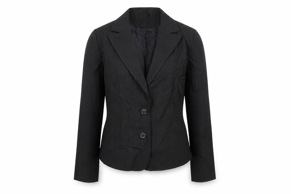 George Womens Black Striped  Jacket Blazer Size 12