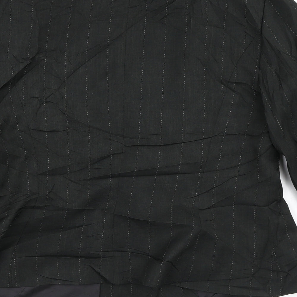 George Womens Black Striped  Jacket Blazer Size 12