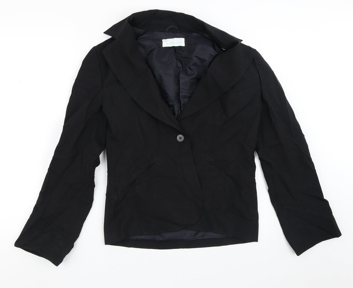 Liquid Womens Black   Jacket Blazer Size 14