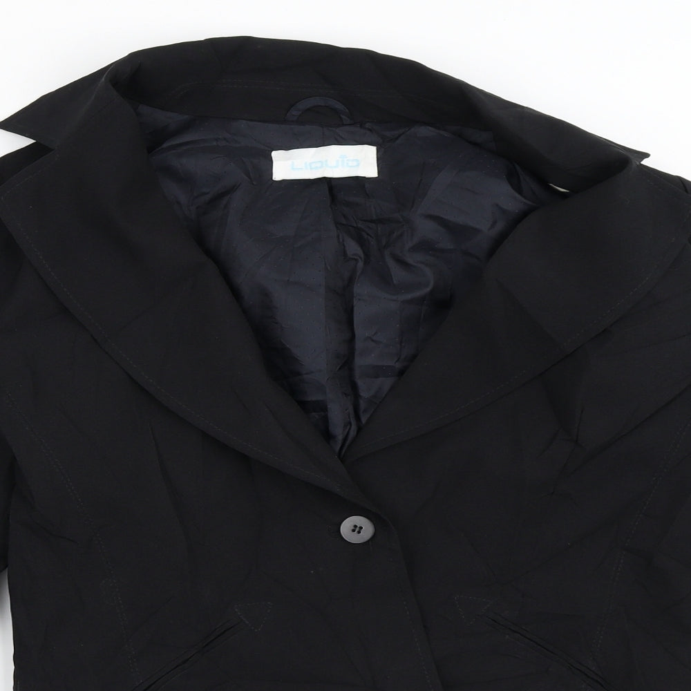 Liquid Womens Black   Jacket Blazer Size 14