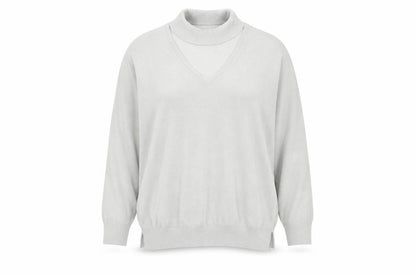 Next Womens Silver V-Neck  Viscose Pullover Jumper Size 18   - Collar detail