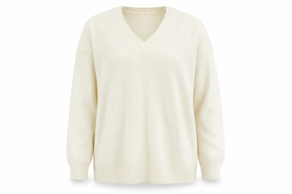 Topshop Womens Beige V-Neck  Nylon Pullover Jumper Size S
