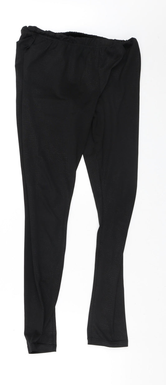 Preworn Womens Black Animal Print Polyester Cargo Leggings Size S L28 in   - Lizard print