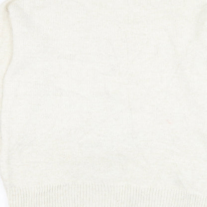 Preloved NEXT Womens Ivory Round Neck  Acrylic Pullover Jumper Size S - Label