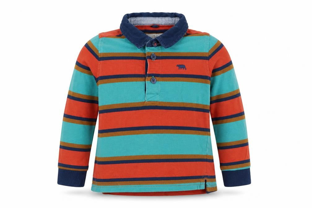 Marks & Spencer Girls Blue Animal Print Cotton Basic Polo Size 3-4 Years Collared Pullover