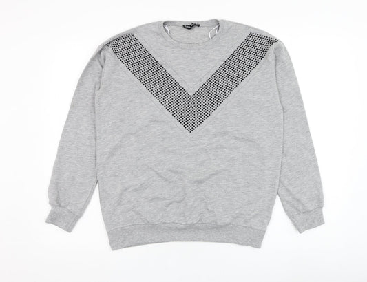 Select Womens Grey  Cotton Pullover Sweatshirt Size S  Pullover