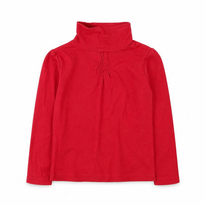 Dunnes Girls Red High Neck  Cotton Pullover Jumper Size 3-4 Years