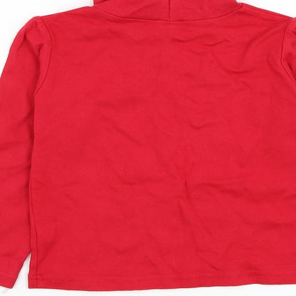 Dunnes Girls Red High Neck  Cotton Pullover Jumper Size 3-4 Years