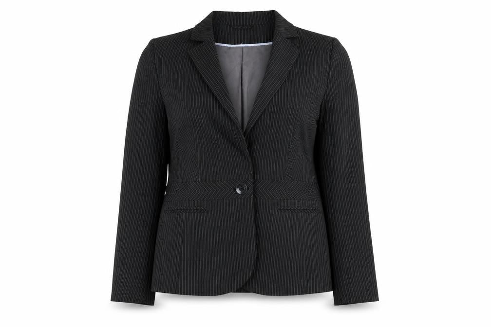 Dorothy Perkins Womens Black Striped  Jacket Blazer Size 16  Button