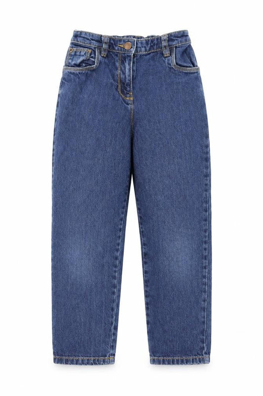 Oasis Girls Blue  Cotton Straight Jeans Size 9 Months  Regular Zip