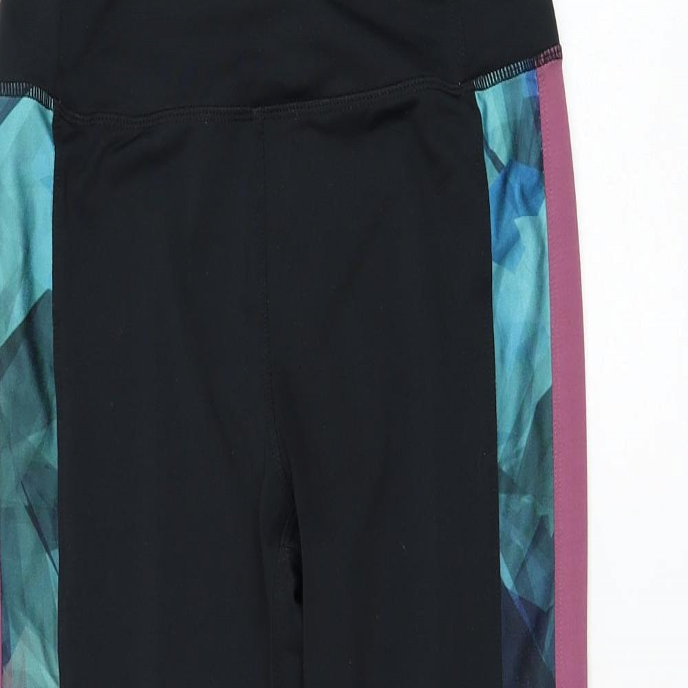 Preworn Womens Black  Polyester Compression Leggings Size 28 in L25 in Regular Pullover