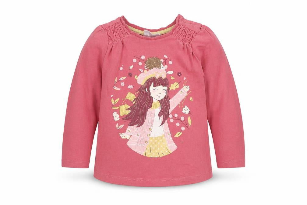 So Cute Girls Pink  Cotton Basic T-Shirt Size 9-12 Months Round Neck Pullover