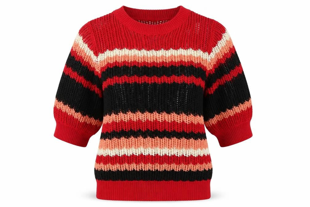 NEXT Womens Multicoloured Mock Neck Striped Acrylic Pullover Jumper Size 8