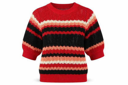 Next Womens Multicoloured Mock Neck Striped Acrylic Pullover Jumper Size 8