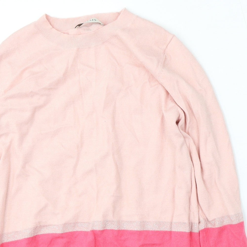 Oasis Womens Pink Round Neck  Viscose Pullover Jumper Size M