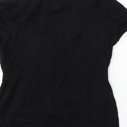 Marks & Spencer Womens Black Round Neck  Viscose Pullover Jumper Size 12