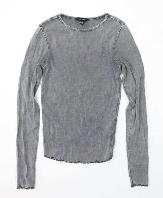 New Look Womens Grey Round Neck  Cotton Pullover Jumper Size 6