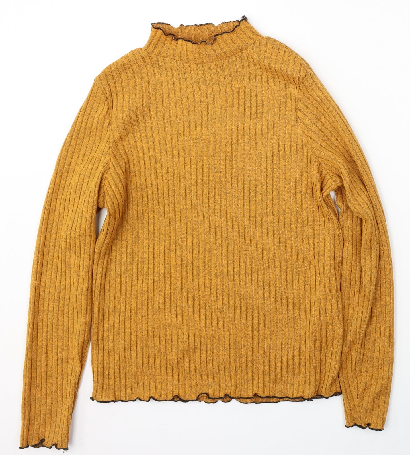 Primark Womens Yellow Round Neck  Polyester Pullover Jumper Size L