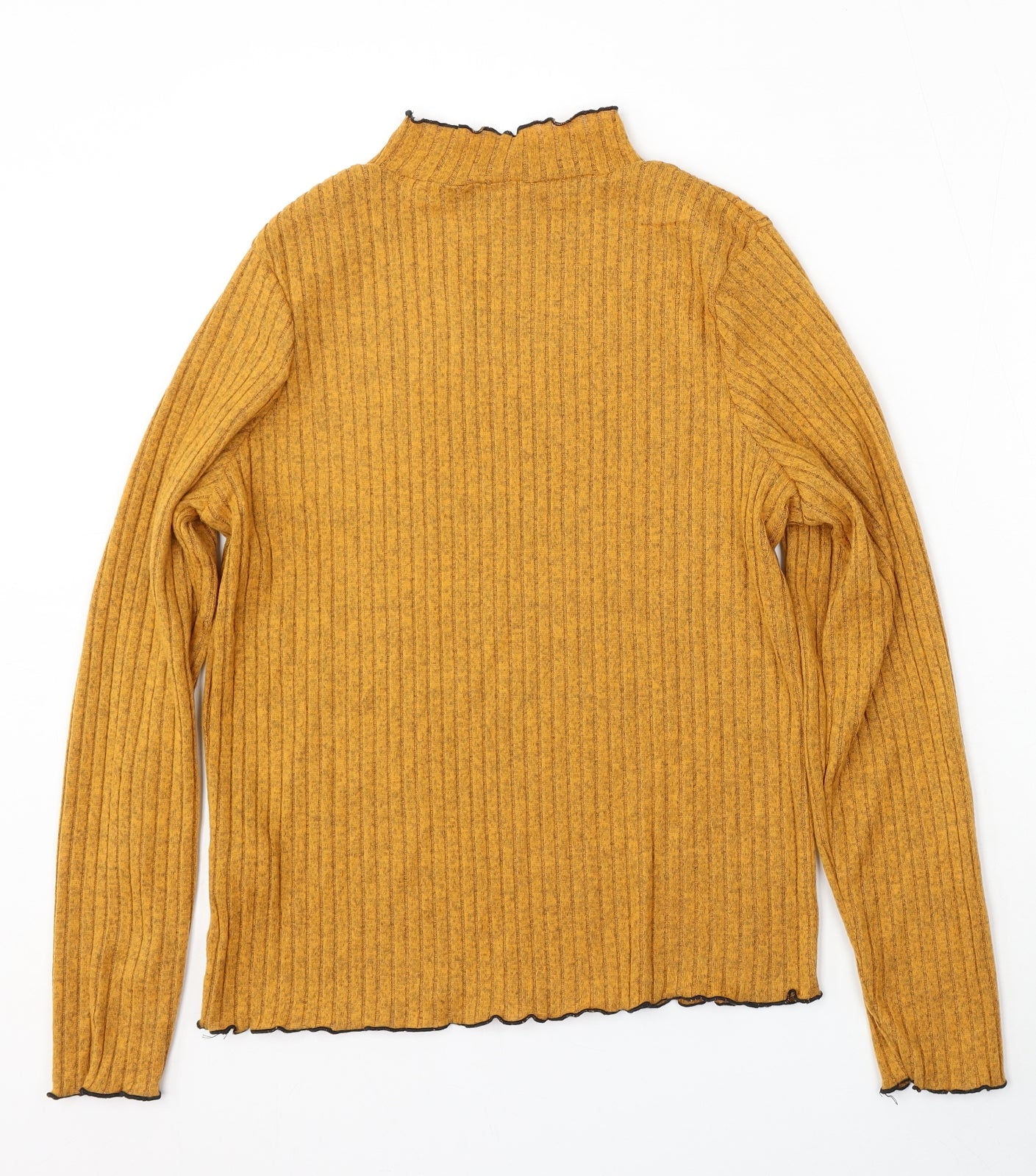 Primark Womens Yellow Round Neck  Polyester Pullover Jumper Size L