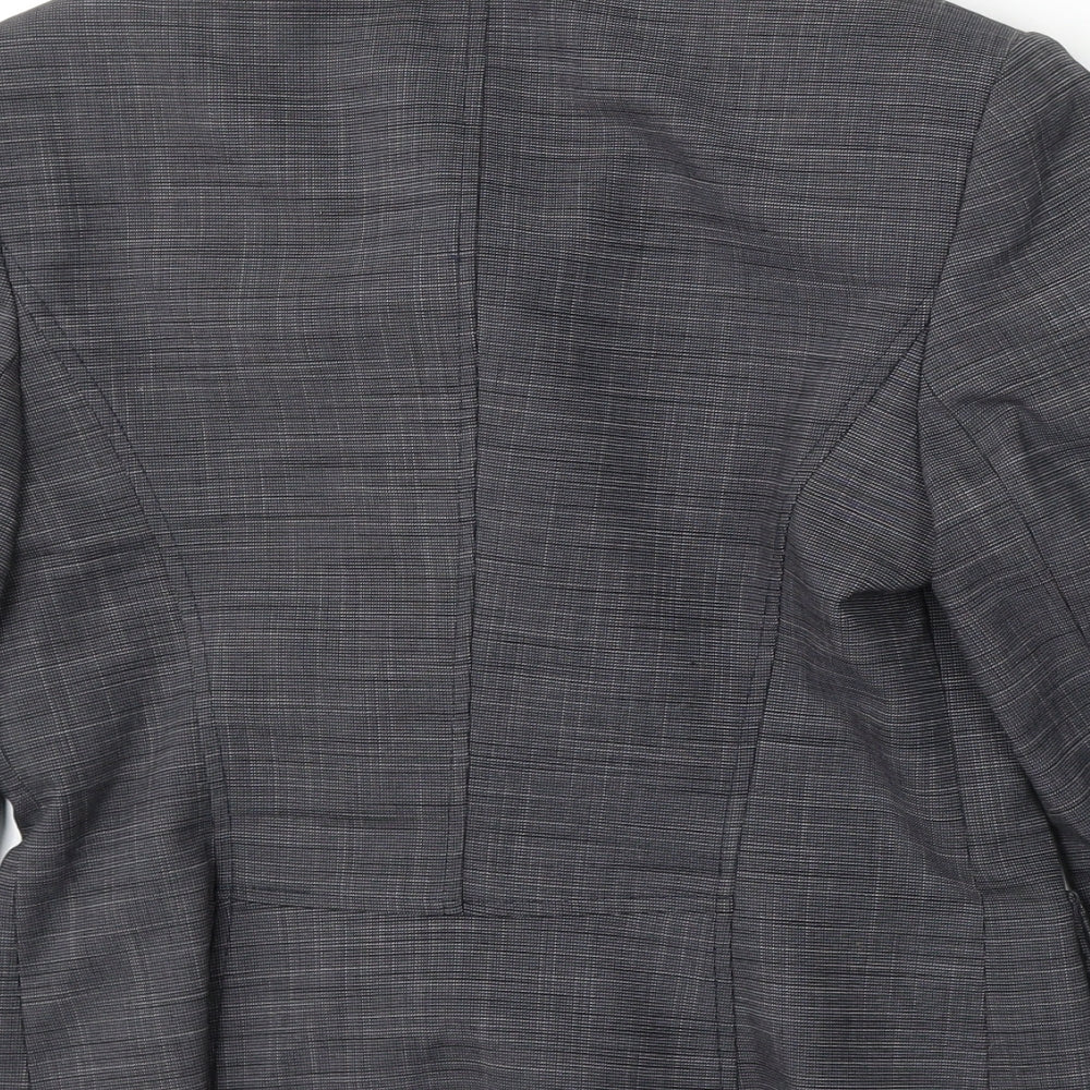 NEXT Womens Grey Check Polyester Jacket Suit Size 10