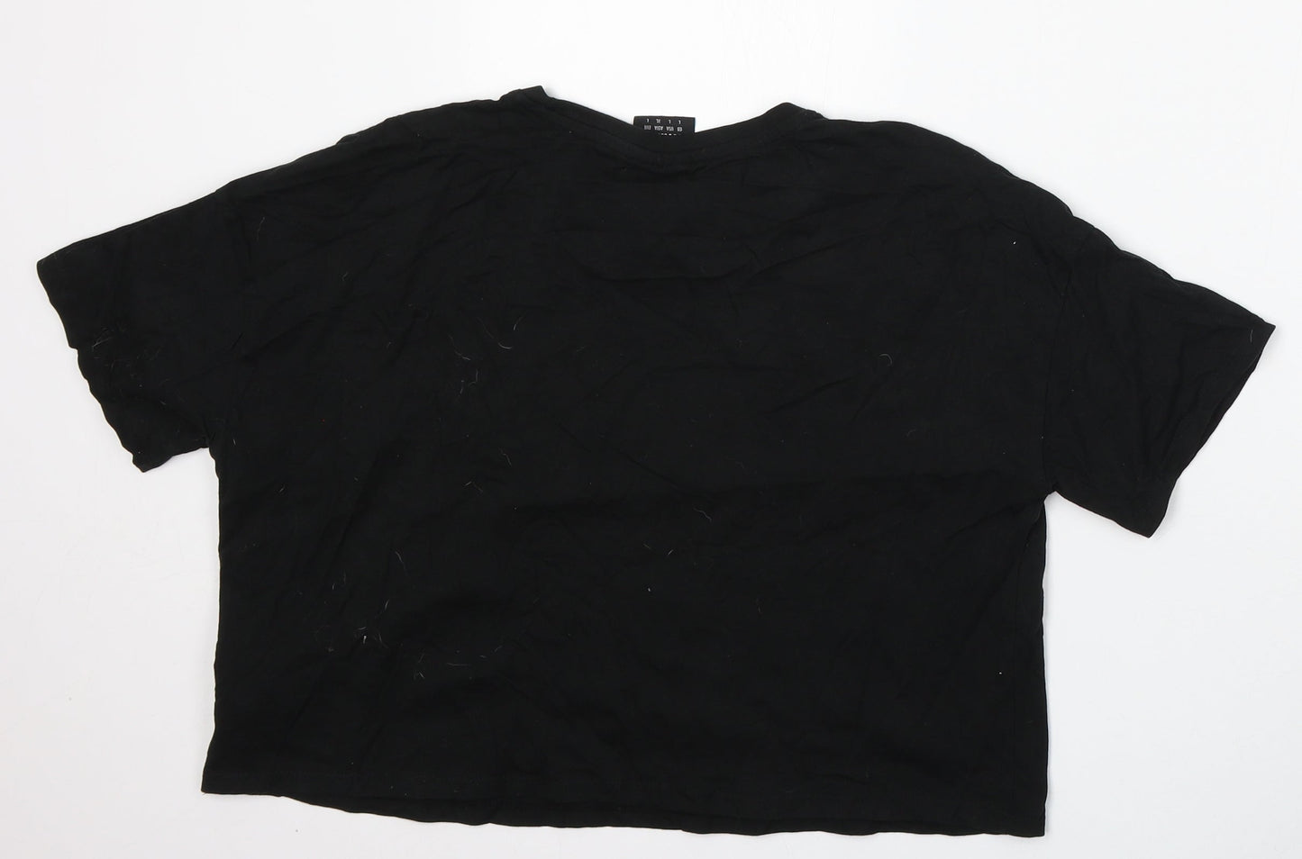 Umbro Womens Black  Cotton Basic T-Shirt Size L Round Neck