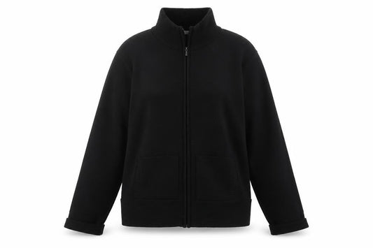 the stock shop Womens Black Mock Neck  Acrylic Full Zip Jumper Size L